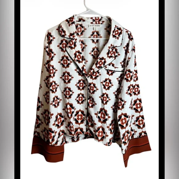 Alix Friedberg On 34th Medallion Print Boho Button Up Blouse Size XL - Picture 2 of 8